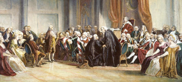 Benjamin Franklin appears before Her Majestys Most Honorable Privy Council
