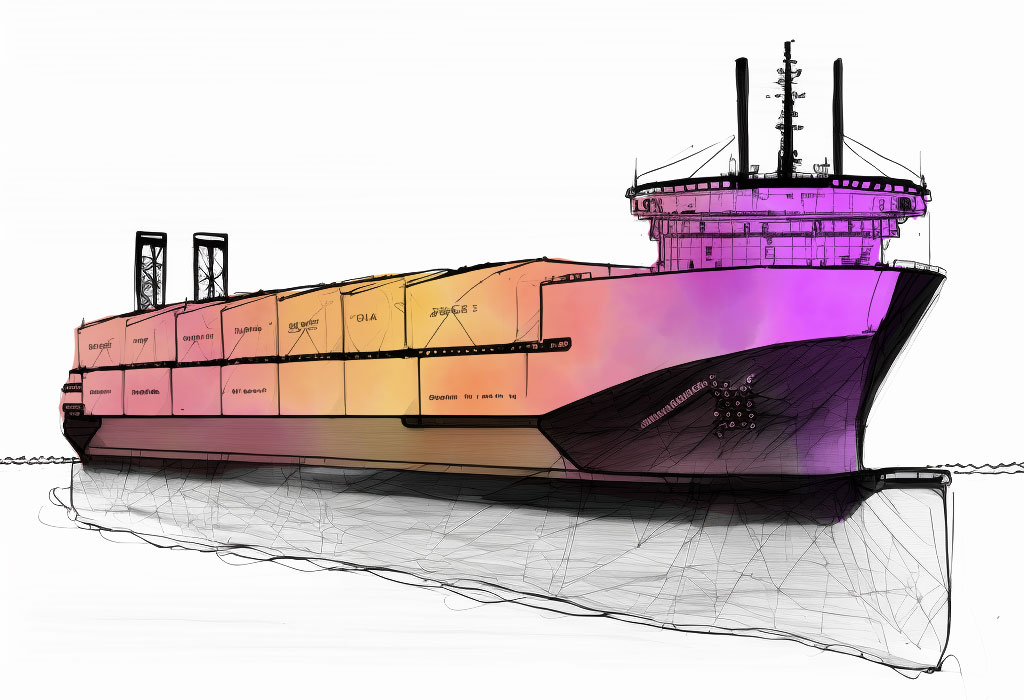 An EV Battery-powered Container Ship
