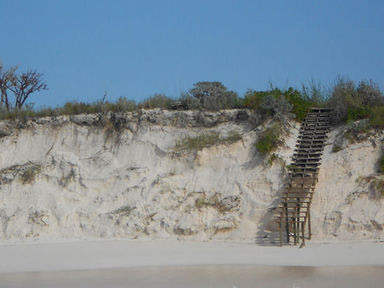 Coastal Erosion seen at Bakers Bay, Great Guana Cay. 