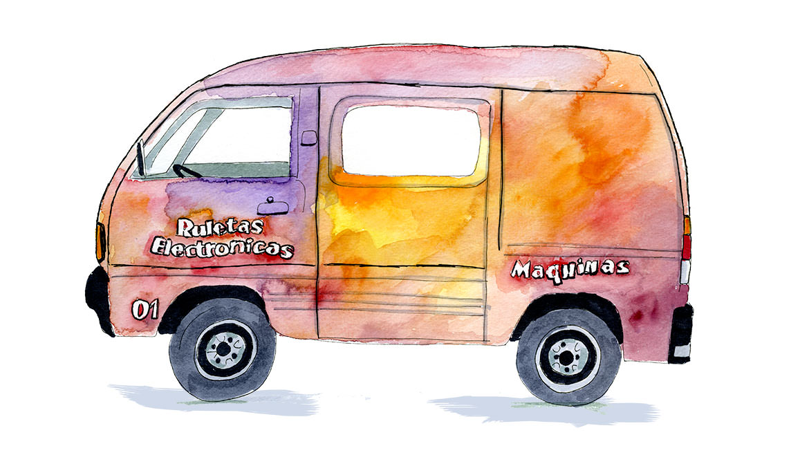 Small van in the Plaza de la Cultura