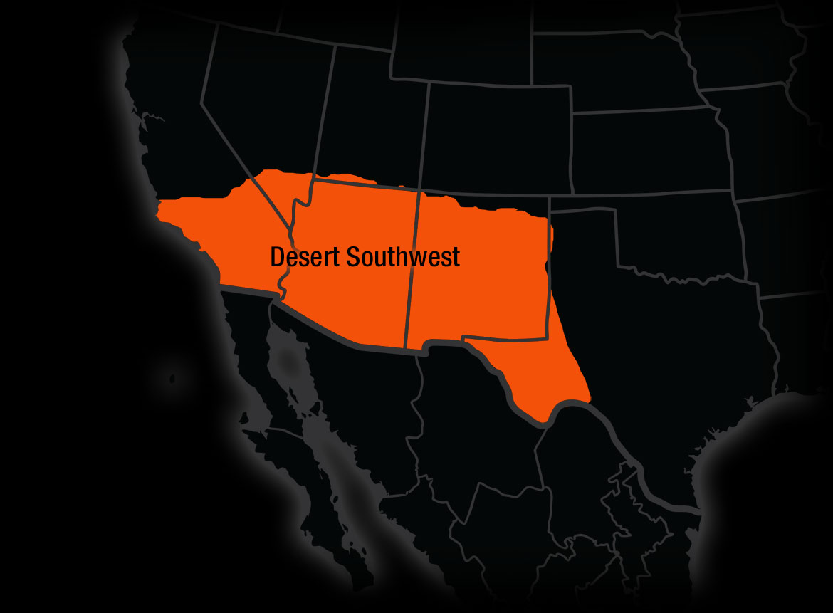 Map of the the Desert Southwest