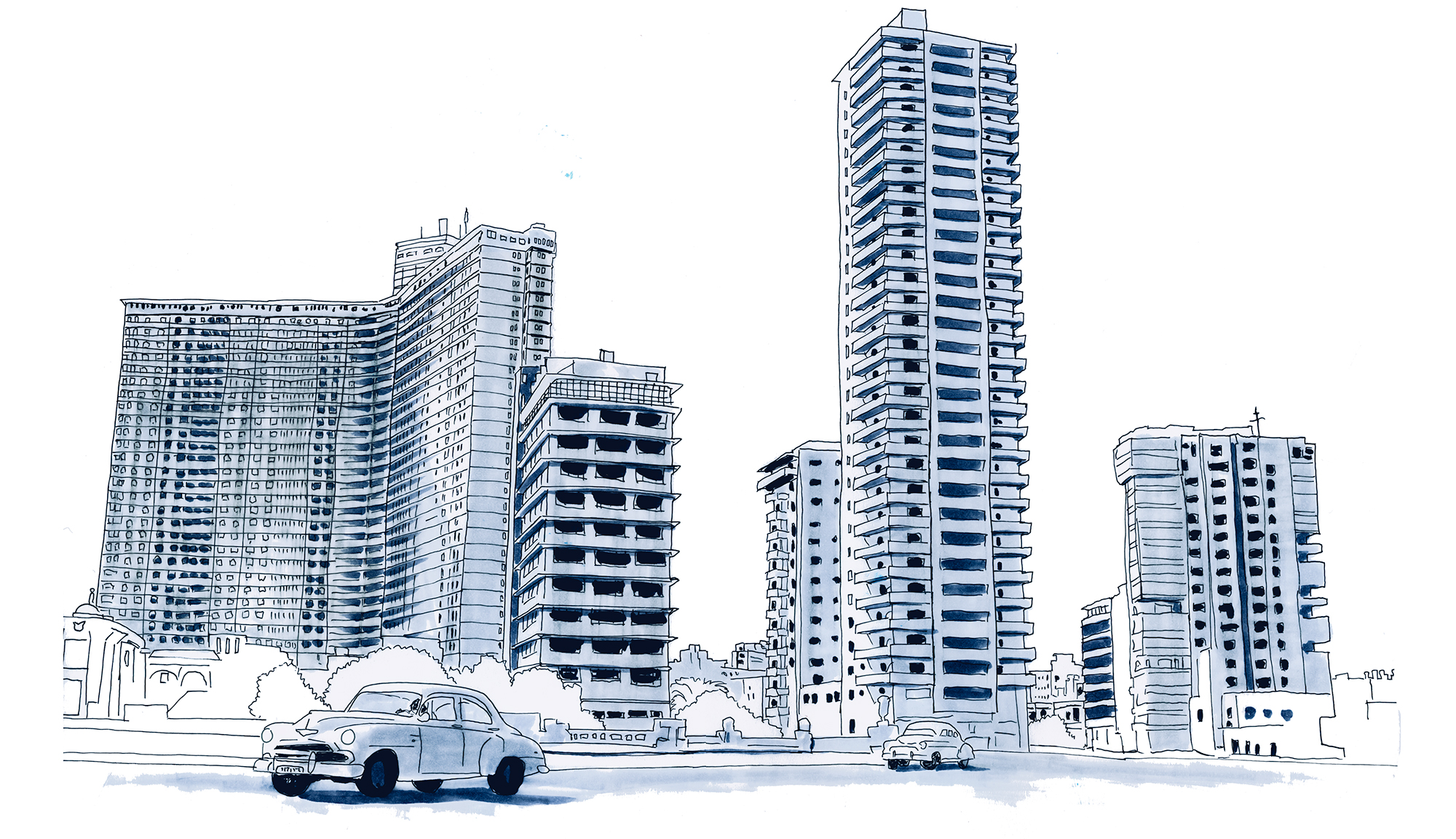 Soviet-era buildings in Havana, Cuba