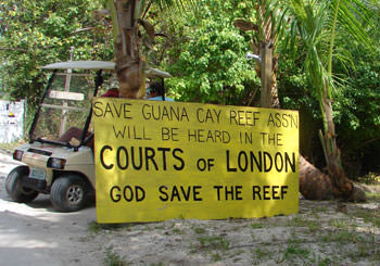 Anti Bakers Bay signs at Great Guana Cay