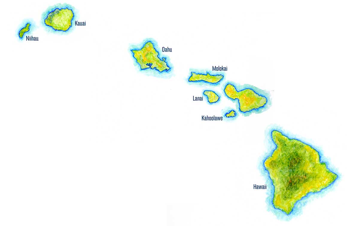 Hawaiian Islands Map