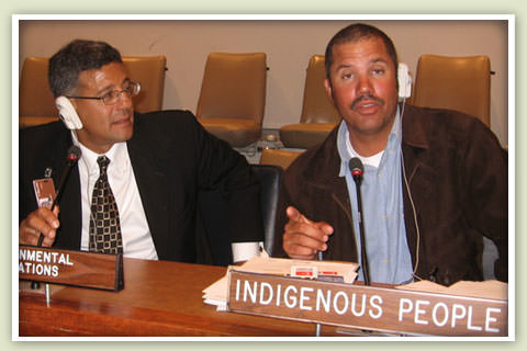 Fred Smith listens as Troy Albury speaks