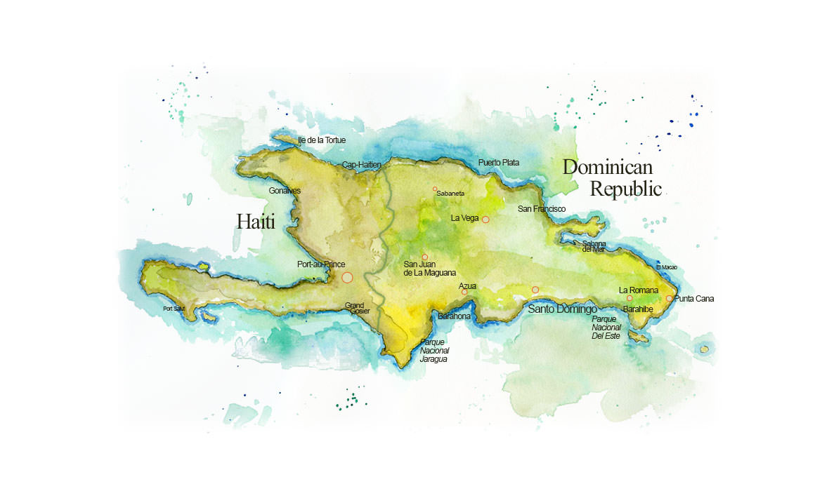 Map of Hispaniola