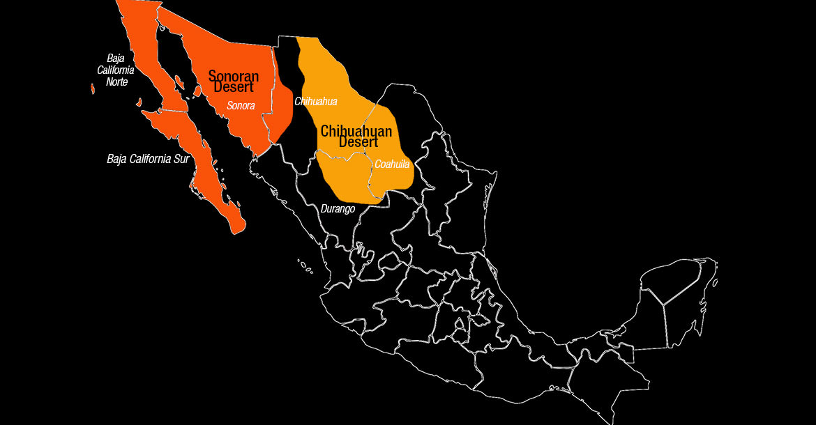 Map of the Mexican Desert Regions