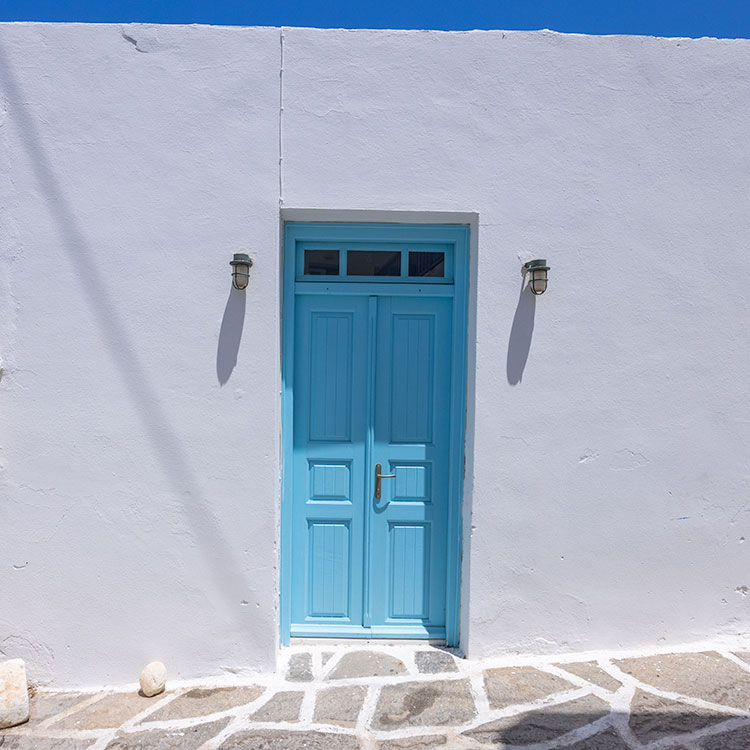 Maya Blue Door in Naoussa, Paros, Greece