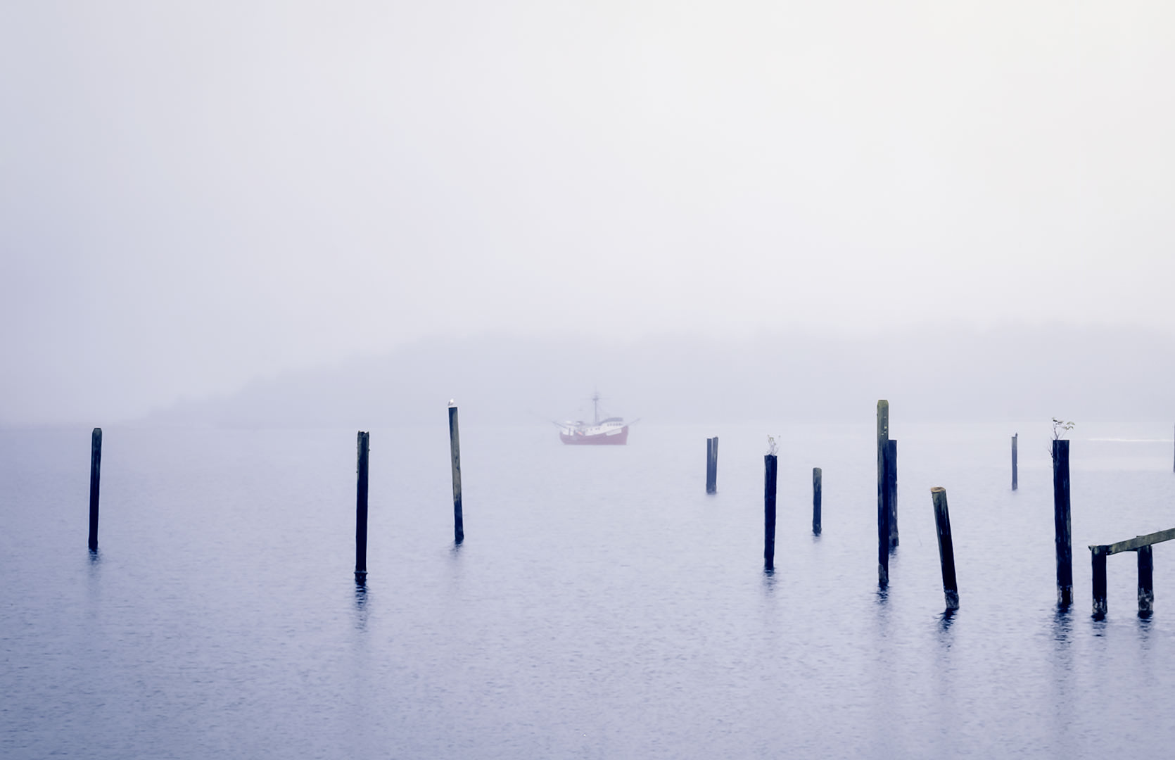 Neah Bay Harbor in fog