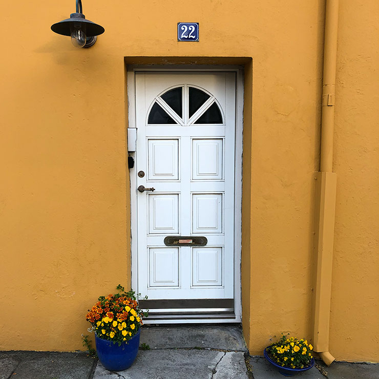 White door in Reykjavík, Iceland