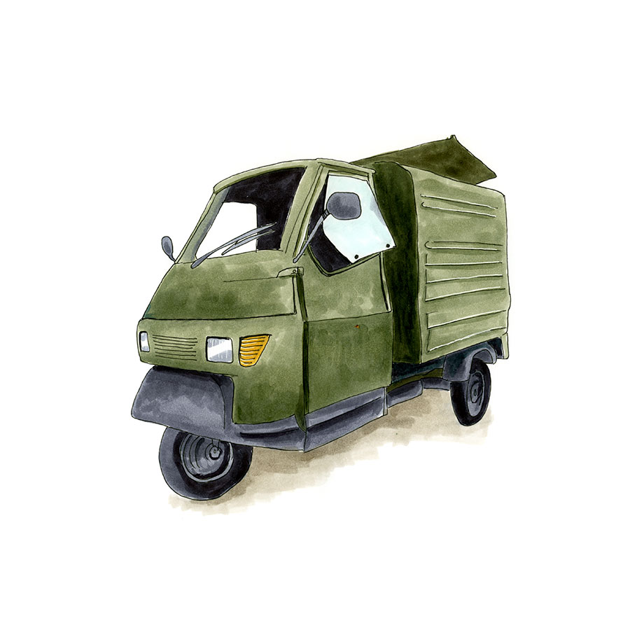 Various vehicles in Paros, Greece