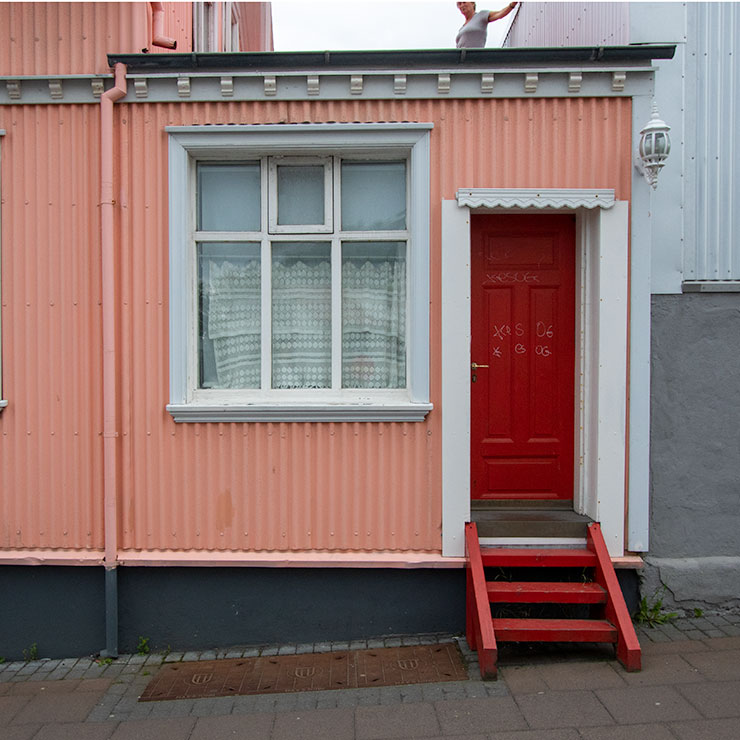Pink door in Reykjavík