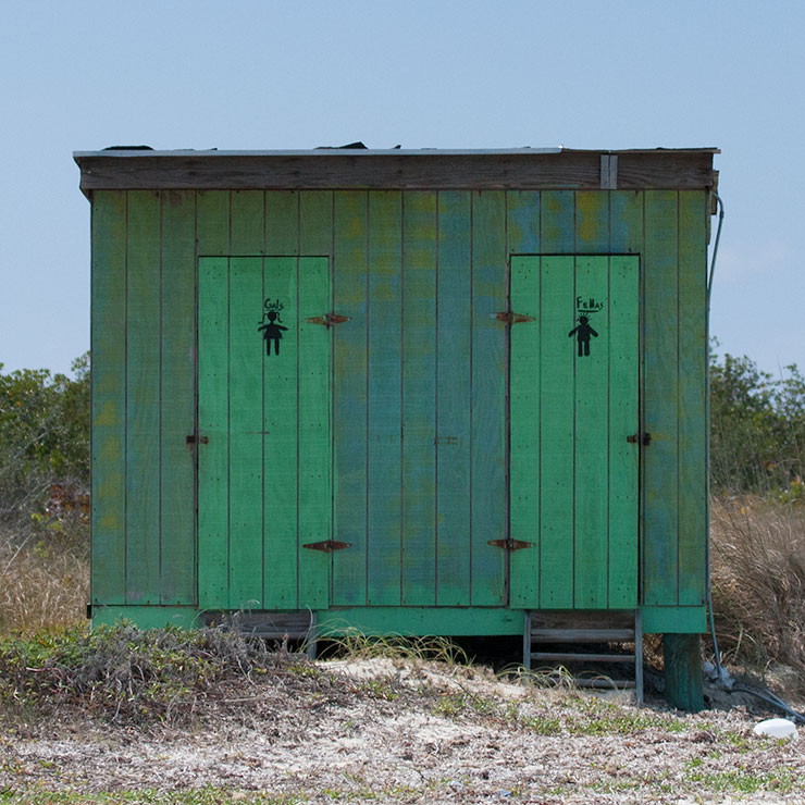 Outhouse doors in Sandy Point, Abaco, Bahamas