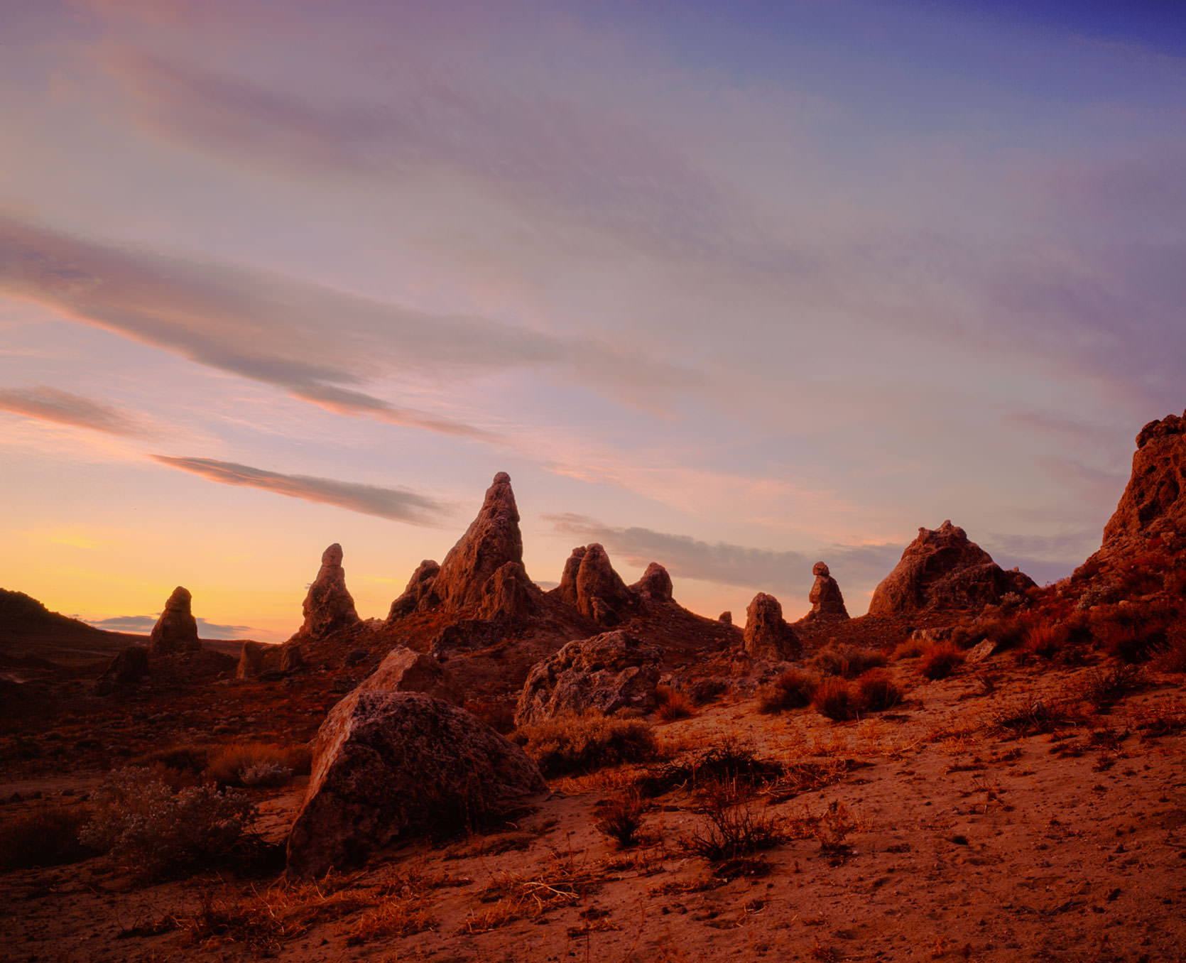 Trona Pinnacles and Searles Lake, near Death Valley, California