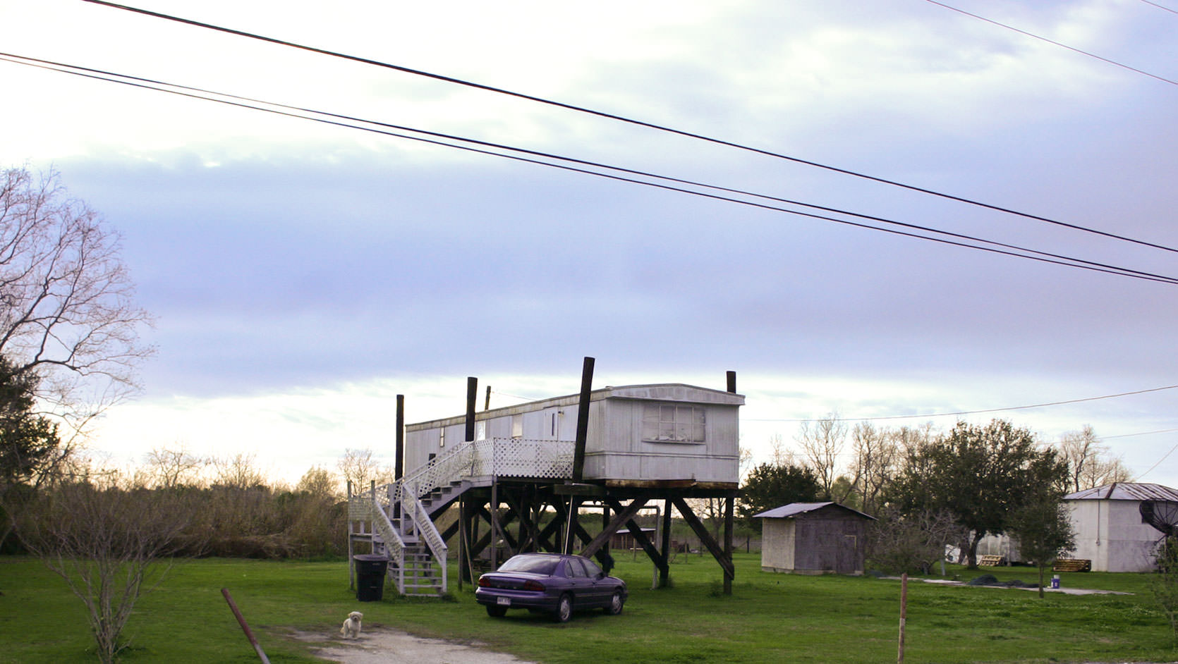 Stilt house in the salt marsh coast of Louisiana.