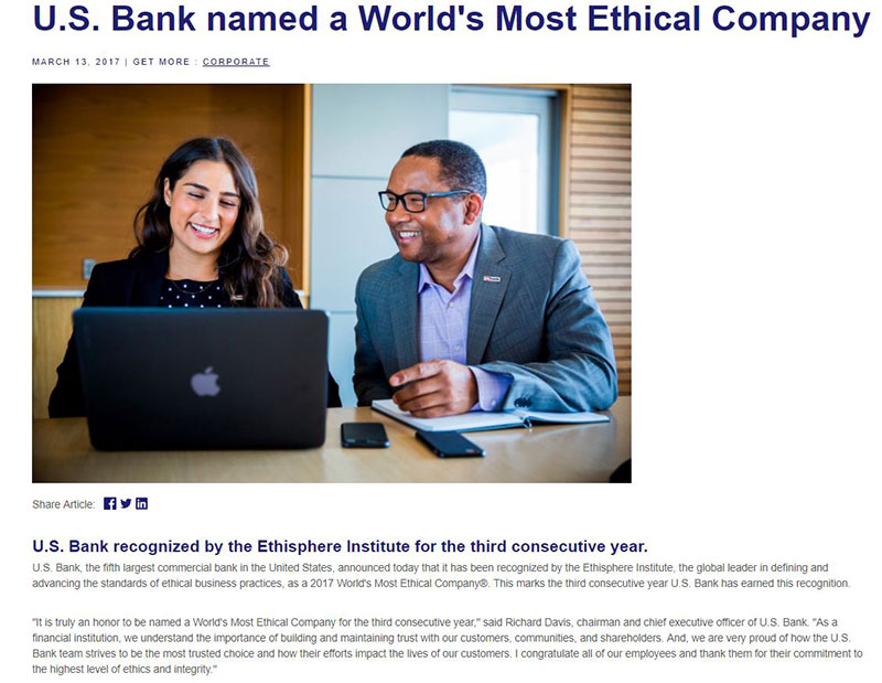 US Bank Divestment has paid dividends