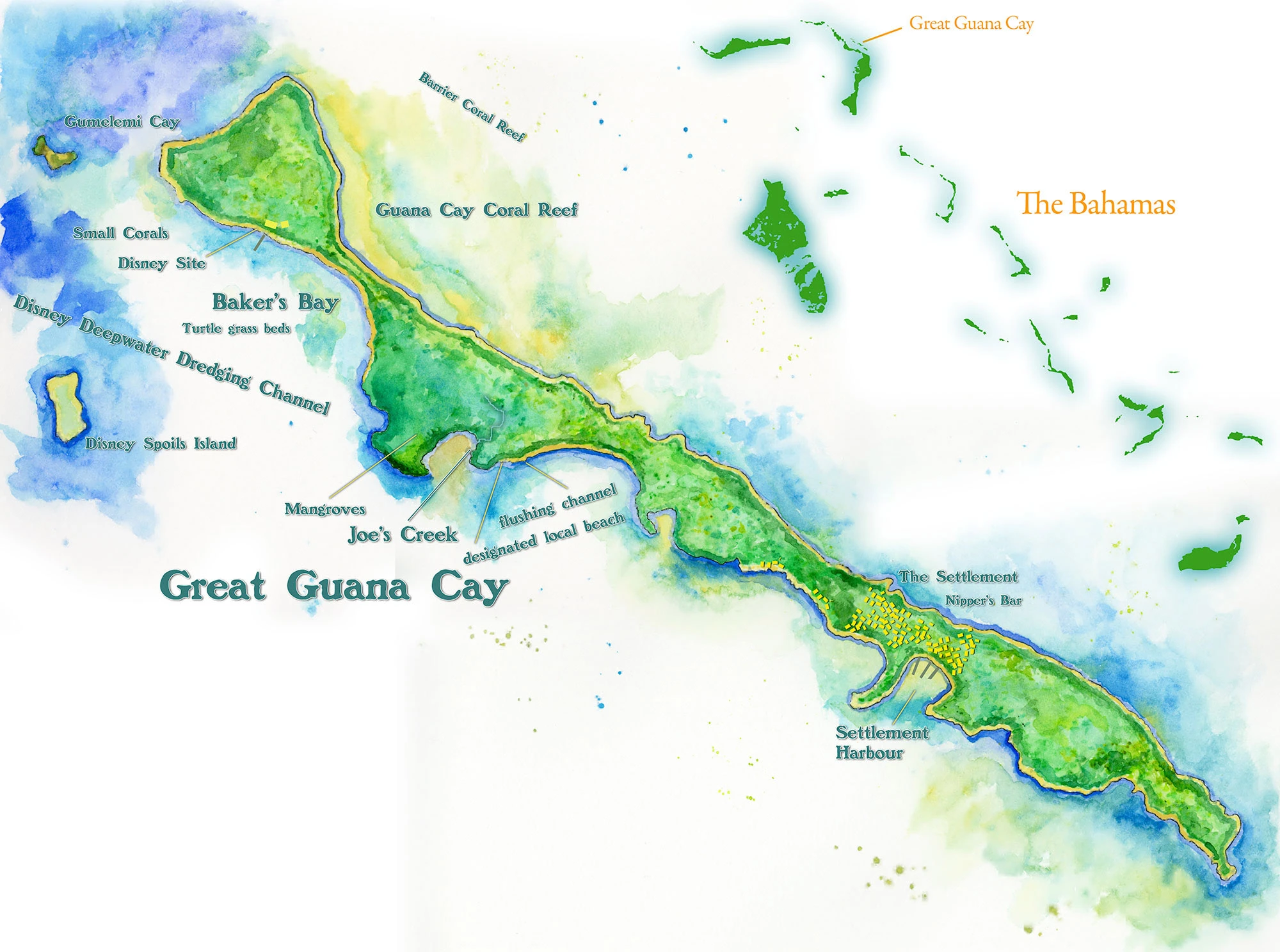 Great Guana Cay Map