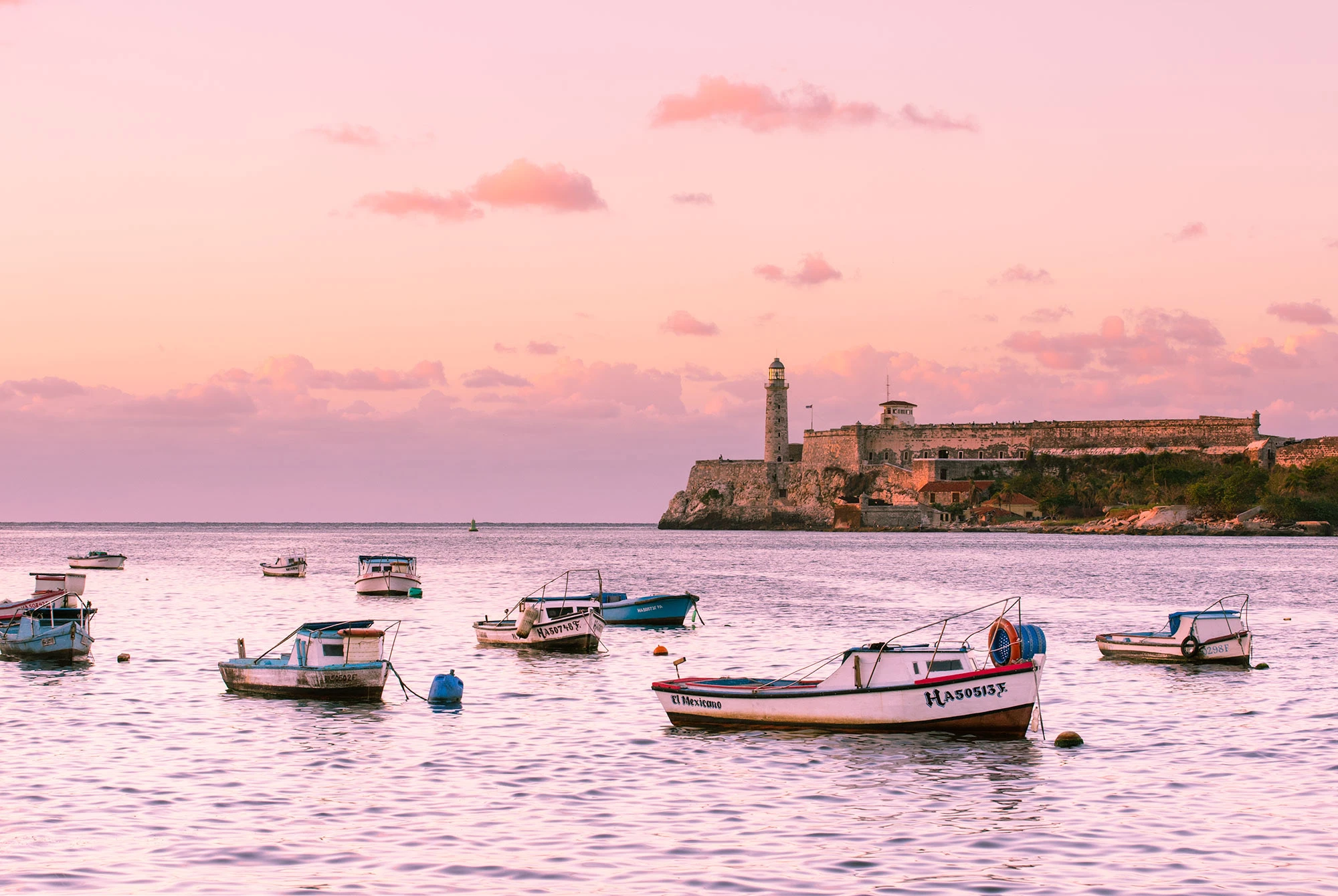 Fishing Boats on Havana Bay from Habana Vieja