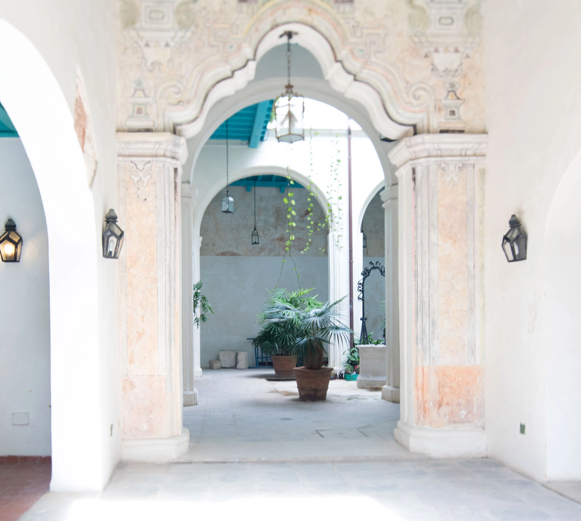 Restored colonial courtyard in Habana Vieja.