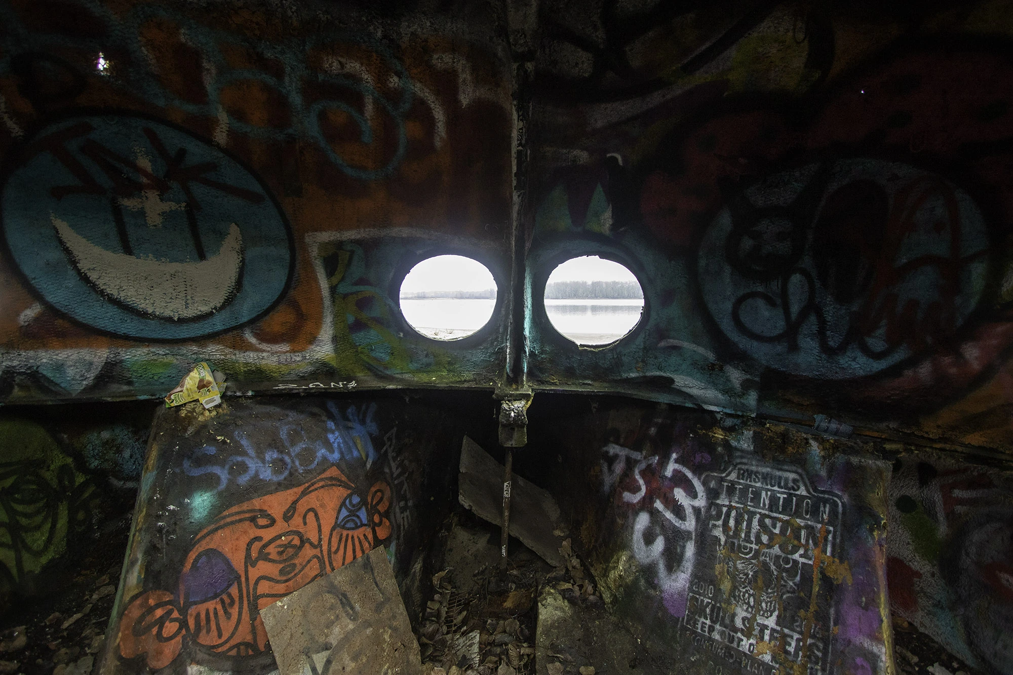 Portholes on the Sauvie Island Boat Wreck