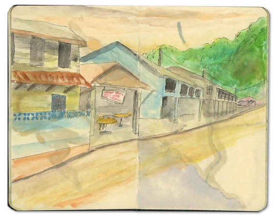 Soufriere St Lucia Sketch