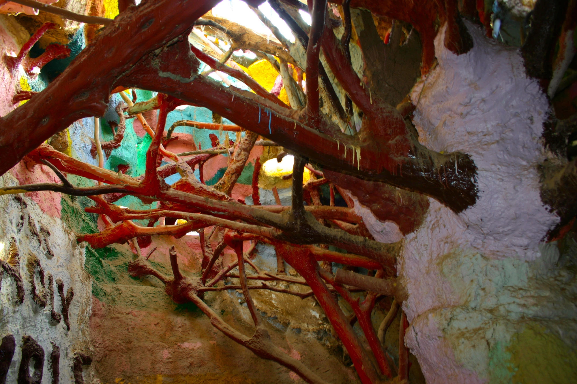 Details from Leonard Knight's Salvation Mountain home